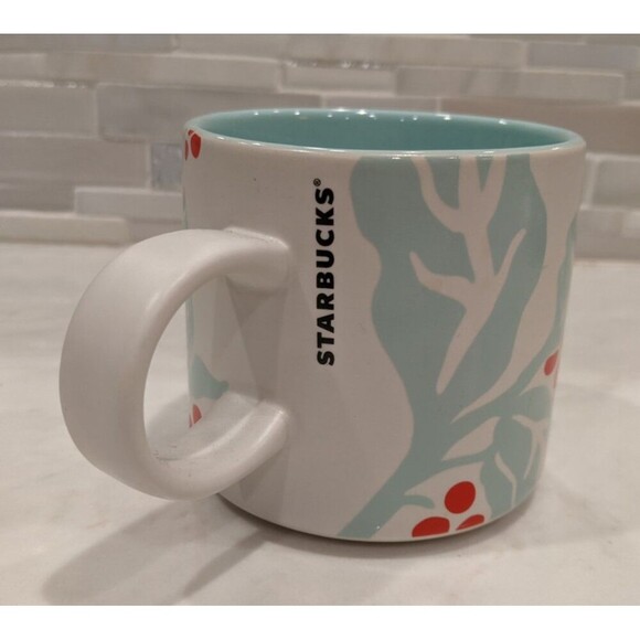 STARBUCKS 2018 Christmas Holiday Mint Hollyberry Mug/Cup 12 OZ NEW! - Picture 2 of 5